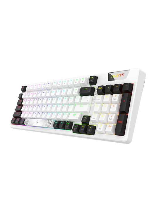 AQIRYS Mechanical RGB Gaming Keyboard Adara 96 Percent Swappable HaiMu Linear White