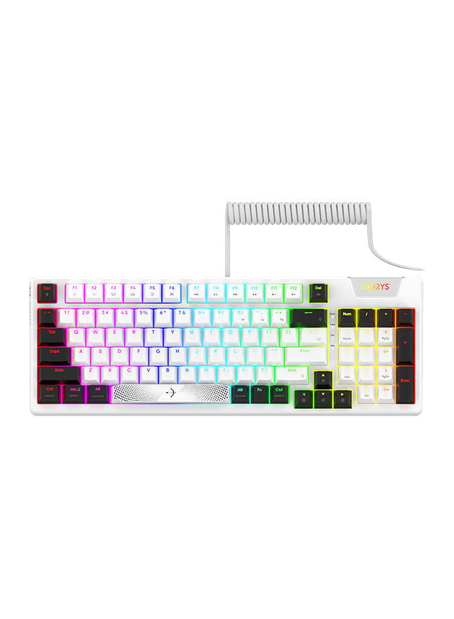 AQIRYS Mechanical RGB Gaming Keyboard Adara 96 Percent Swappable HaiMu Linear White