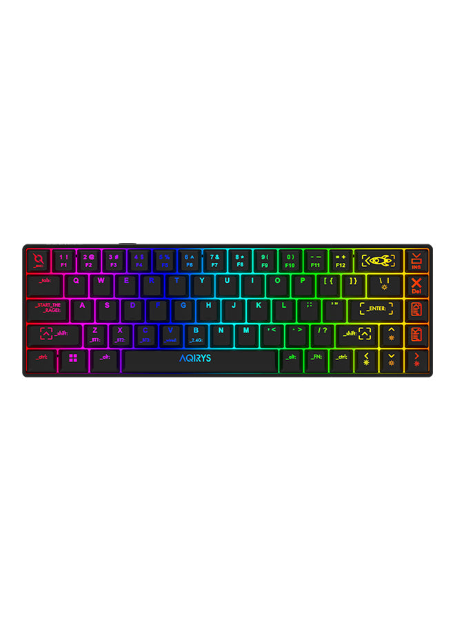 AQIRYS Mira Wireless Mechanical 60 Percent RGB Gaming Keyboard Black Wireless/Wired Swappable Outemu Red