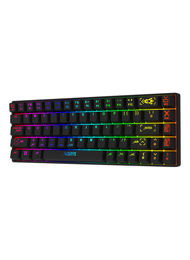 AQIRYS Mira Wireless Mechanical 60 Percent RGB Gaming Keyboard Black Wireless/Wired Swappable Outemu Red