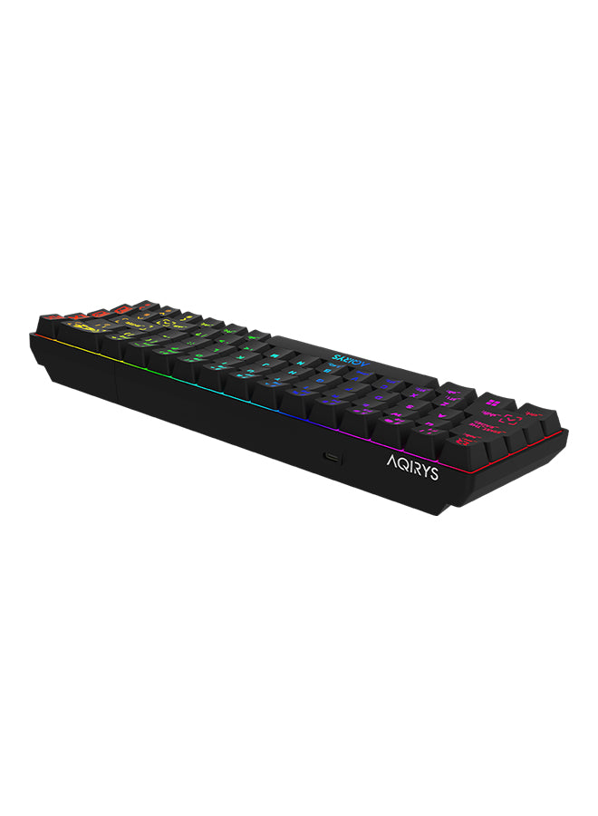 AQIRYS Mira Wireless Mechanical 60 Percent RGB Gaming Keyboard Black Wireless/Wired Swappable Outemu Red