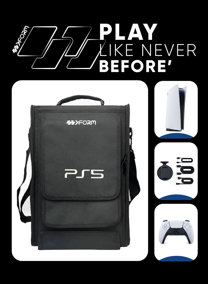 Protective Shoulder Bag for Playstation 5 Game Console Storage Bag Travel Carrying Case for PS5 Portable Zipper Pouch Shoulder Bag