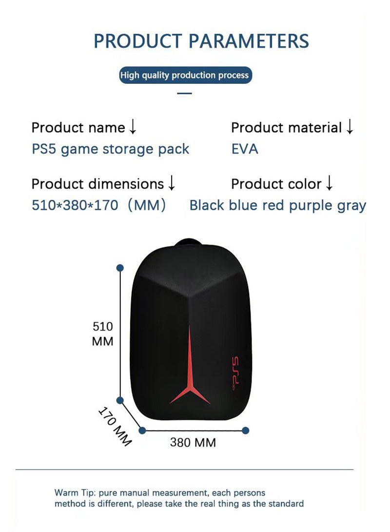 For Sony PS5 Carrying Case Travel Storage Bag Compatible with PlayStation 5 Black